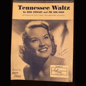 VINTAGE PIANO SHEET MUSIC-ART • Tennessee Waltz
